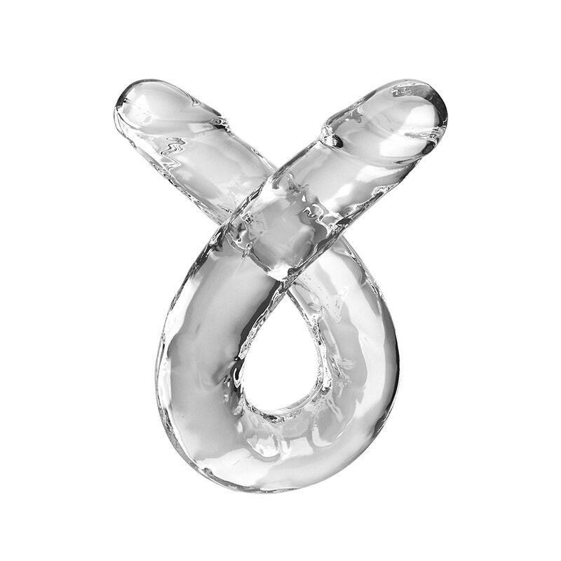 KING COCK - DOPPIO DILDO DOPPIO TROUBLE 46 CM TRASPARENTE