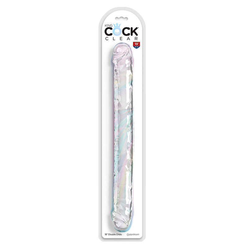 KING COCK - DOPPIO DILDO DOPPIO TROUBLE 46 CM TRASPARENTE