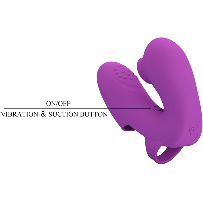 PRETTY LOVE - VIBRATORE DA DITO ATHENA CON STIMOLATORE CLITORIDEO VIOLA