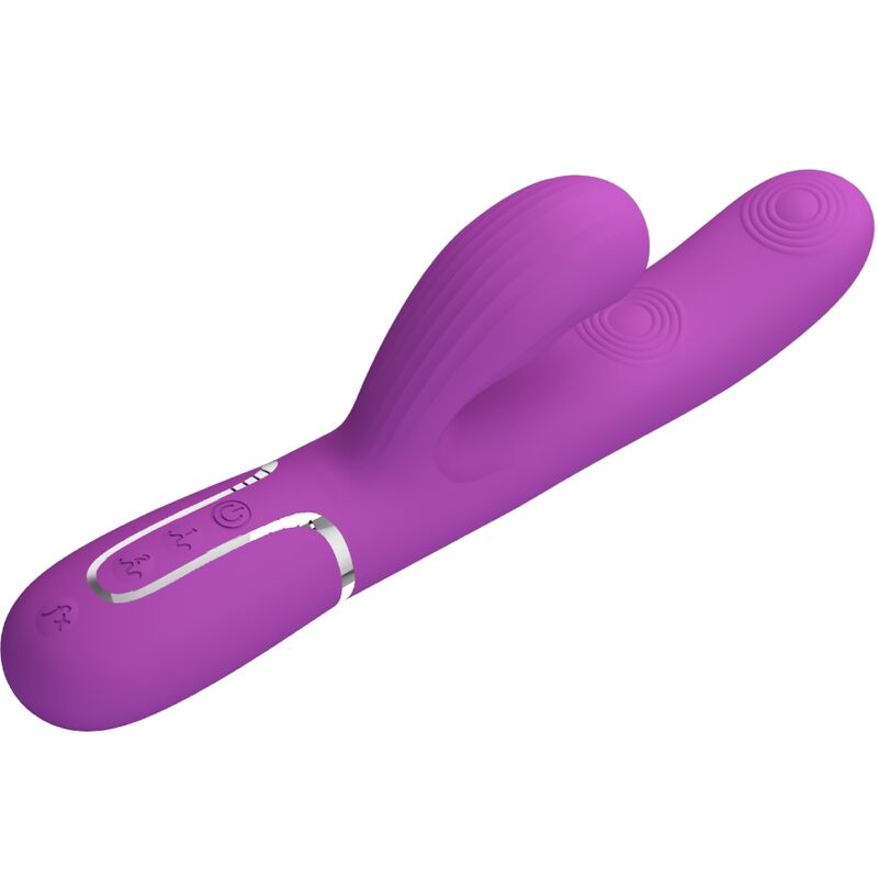 PRETTY LOVE - PERLITA VIBRADOR CONEJO MULTIFUNCIÓN 3 EN 1 MORADO