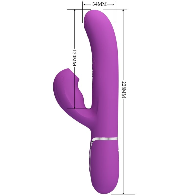 PRETTY LOVE - PERLITA VIBRADOR CONEJO MULTIFUNCIÓN 3 EN 1 MORADO