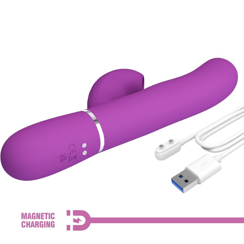PRETTY LOVE - PERLITA VIBRADOR CONEJO MULTIFUNCIÓN 3 EN 1 MORADO