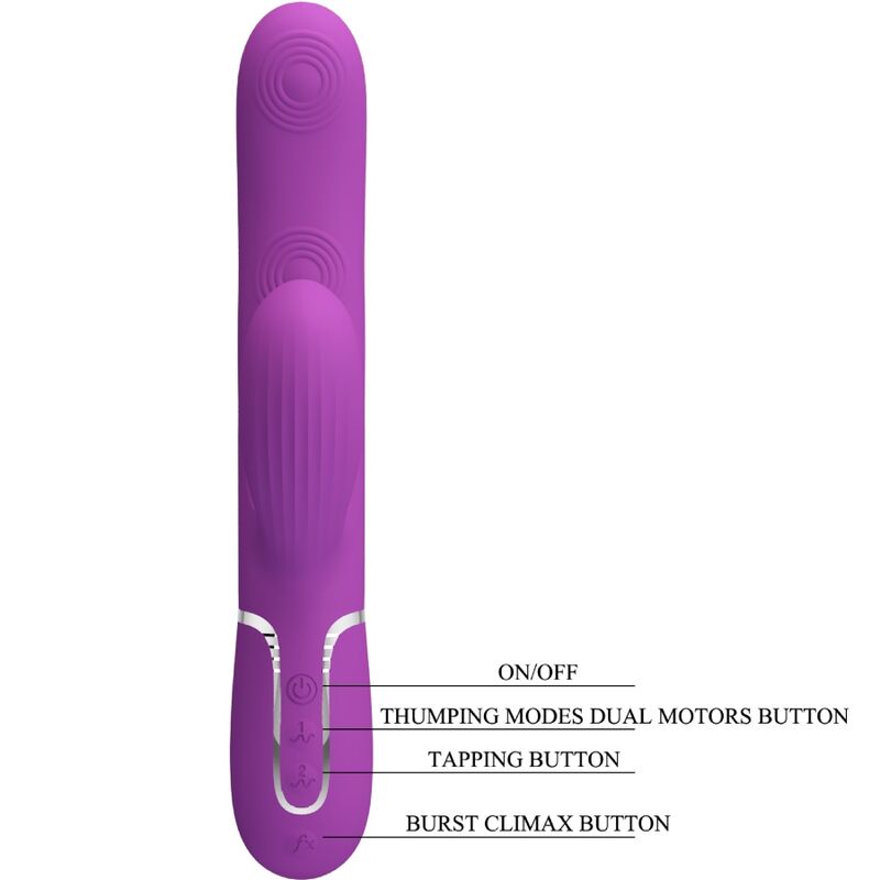 PRETTY LOVE - PERLITA VIBRADOR CONEJO MULTIFUNCIÓN 3 EN 1 MORADO