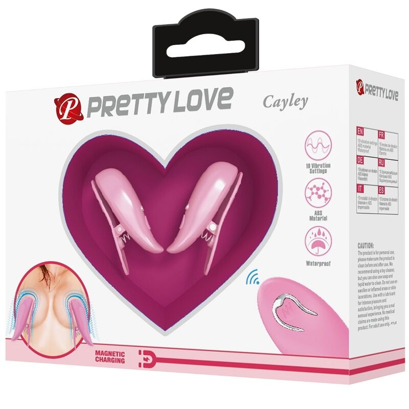 PRETTY LOVE - CAILEY MORSETTI PER CAPEZZOLI 10 VIBRAZIONI TELECOMANDO ROSA