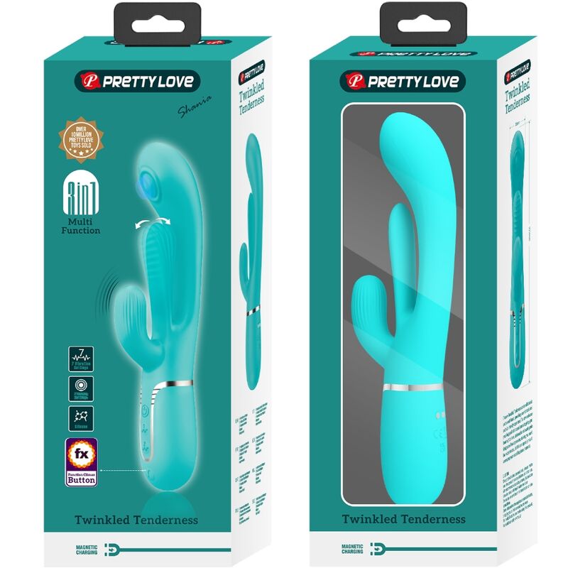 PRETTY LOVE - SHANIA TRIPLE RABBIT VIBRADOR MULTIFUNCIÓN 3 EN 1 AZUL