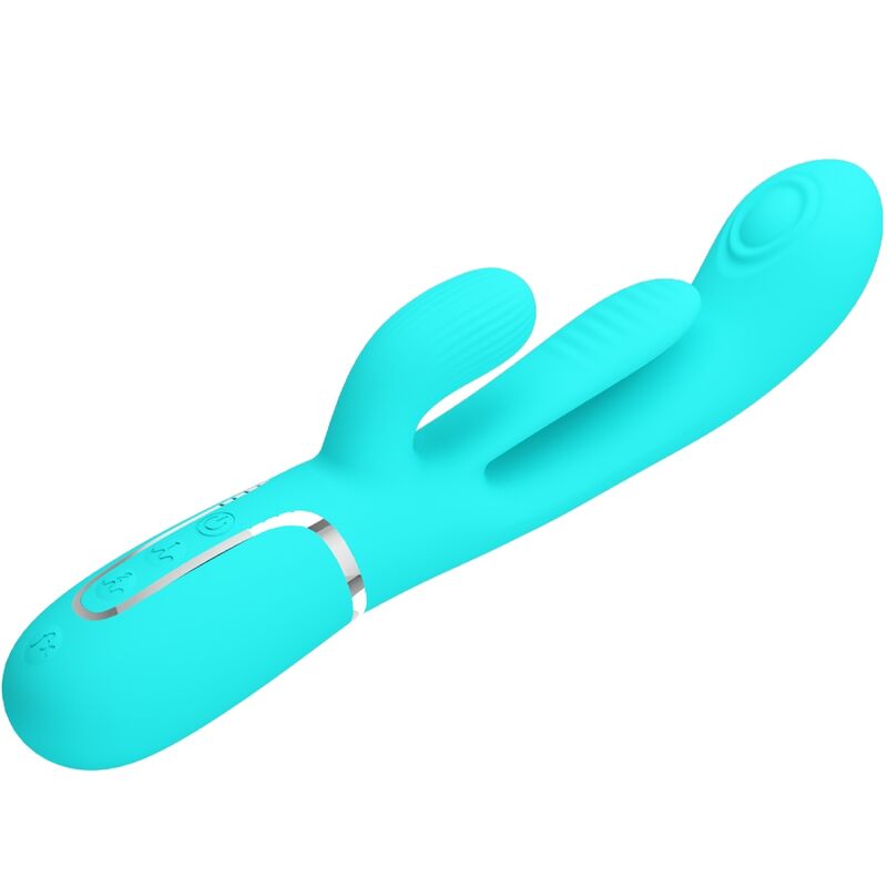 PRETTY LOVE - SHANIA TRIPLE RABBIT VIBRADOR MULTIFUNCIÓN 3 EN 1 AZUL