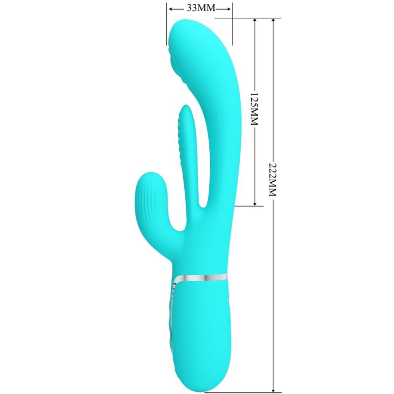PRETTY LOVE - SHANIA TRIPLE RABBIT VIBRADOR MULTIFUNCIÓN 3 EN 1 AZUL