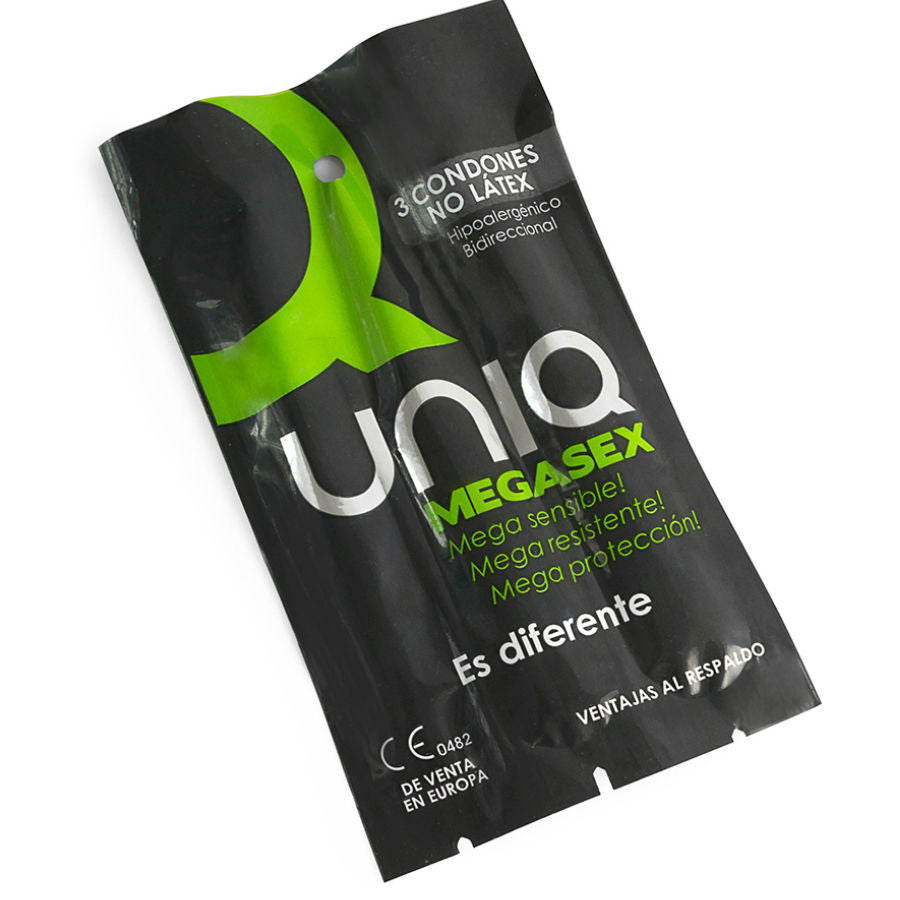UNIQ - MEGASEX PRESERVATIVI SENSIBILITÀ SENZA LATTICE 3 UNITÀ