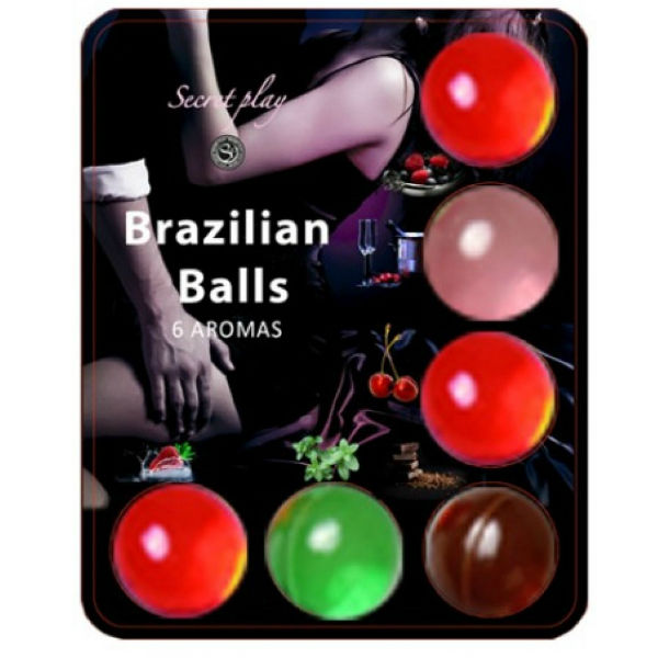 SECRETPLAY - LUBRICANTE BRASILEÑO HOT BALLS 6 UNIDADES