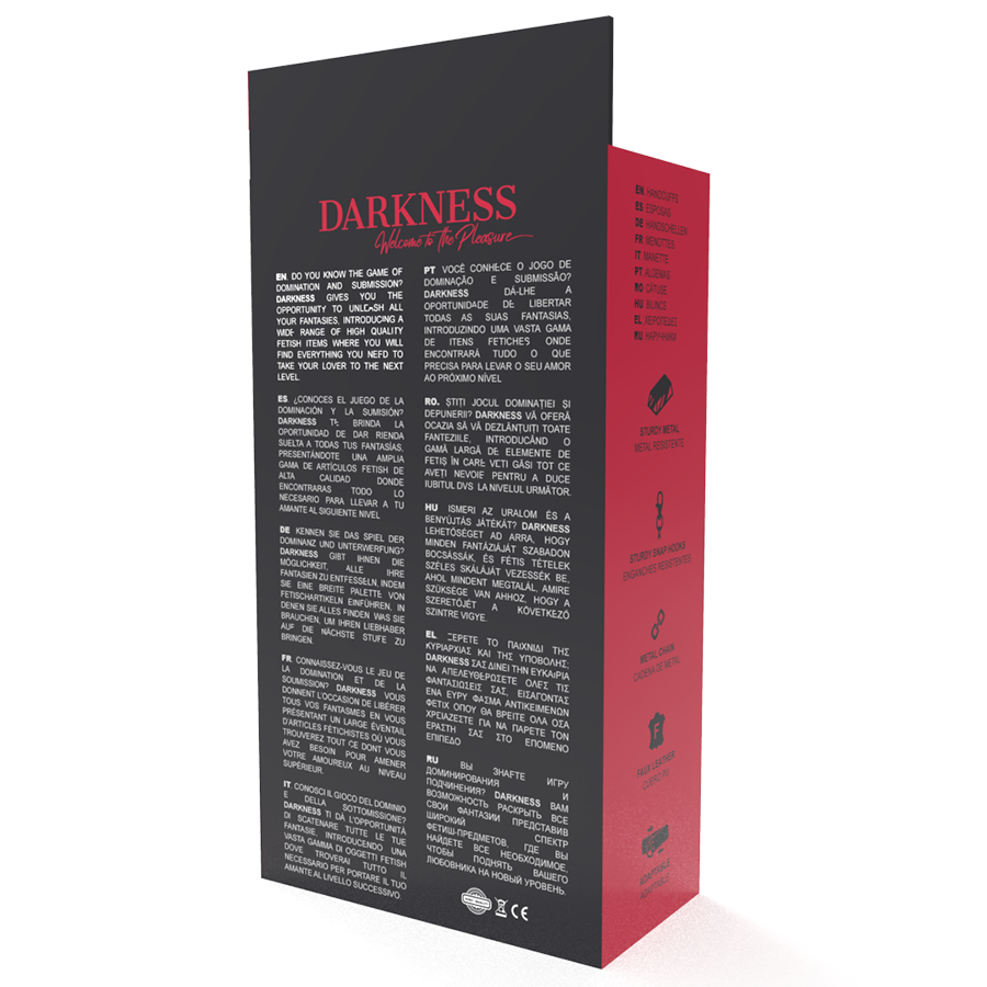 DARKNESS - ESPOSAS DE CUERO NEGRAS AJUSTABLES PARA EL TOBILLO
