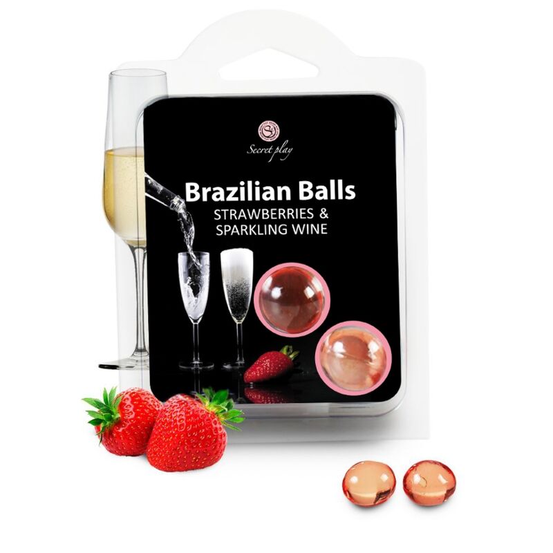 SECRETPLAY - SET DI PALLINE BRASILIANE ALLA FRAGOLA E CHAMPAGNE