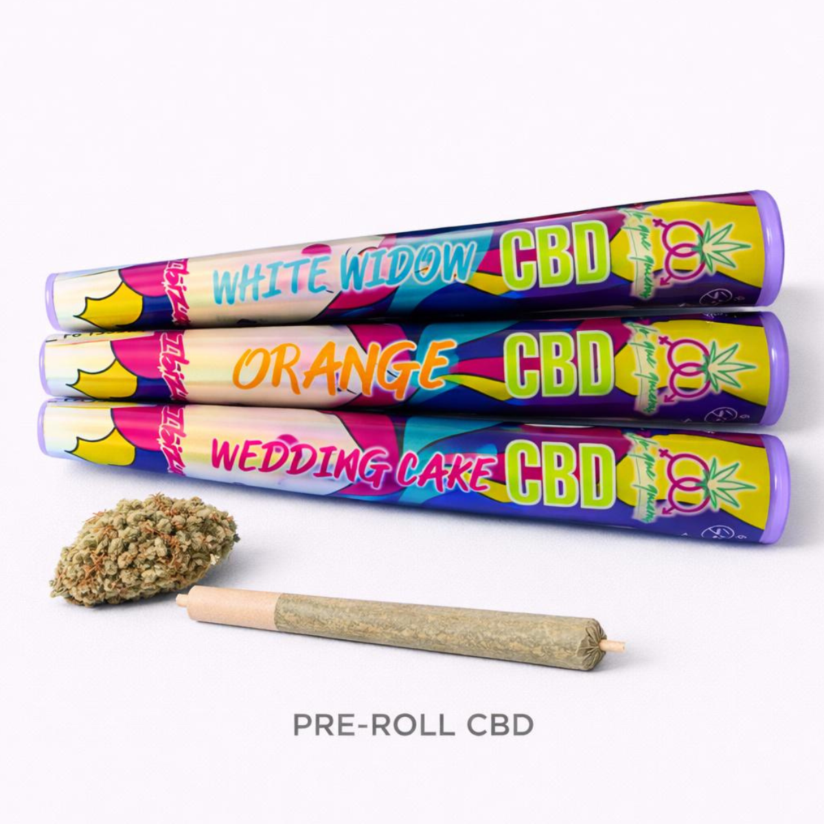 Prerolls CBD White Widow - Orange - Wedding Cake