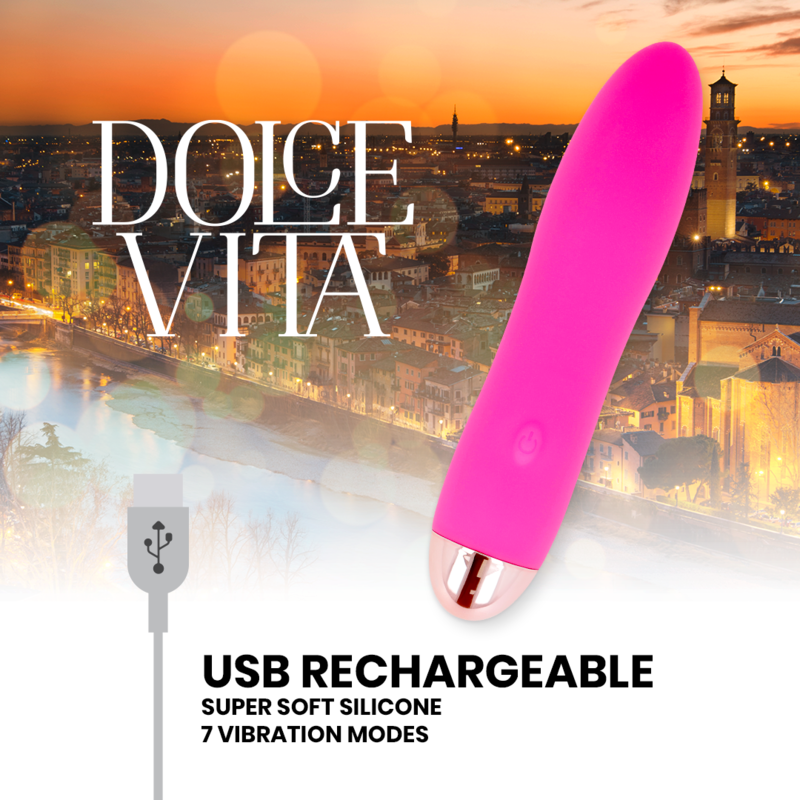 DOLCE VITA - VIBRATORE RICARICABILE FOUR PINK 7 VELOCITÀ