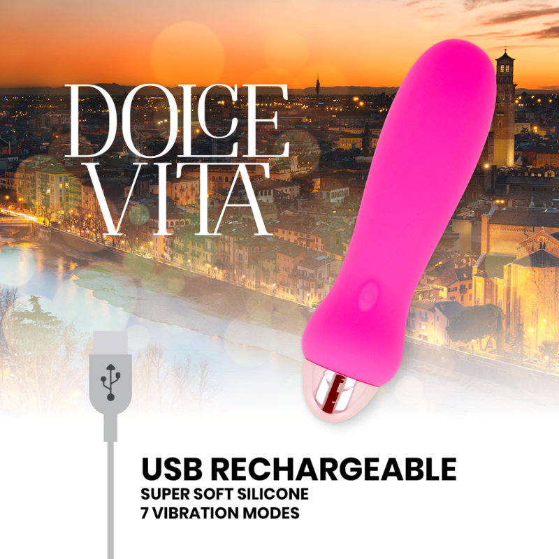 DOLCE VITA - VIBRATORE RICARICABILE FIVE PINK 7 VELOCITÀ