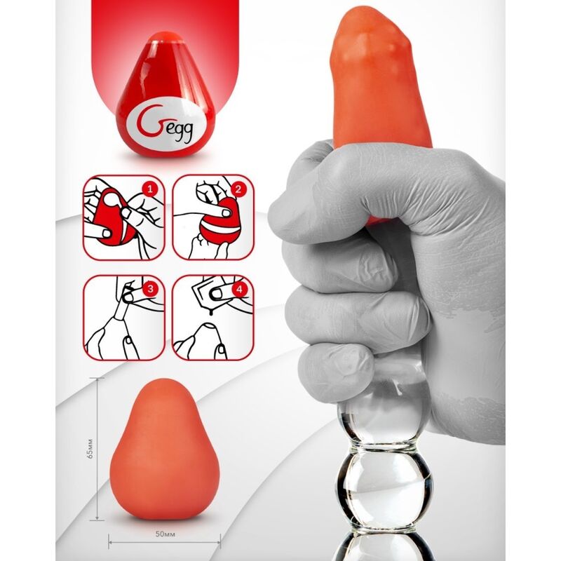 G-VIBE - MASTURBADOR REUTILIZABLE TEXTURIZADO HUEVO ROJO
