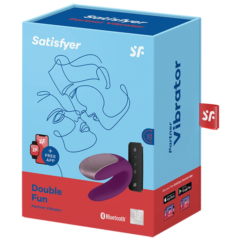 SATISFYER - VIBRATORE DOPPIO DIVERTIMENTO PER IL PARTNER VIOLA
