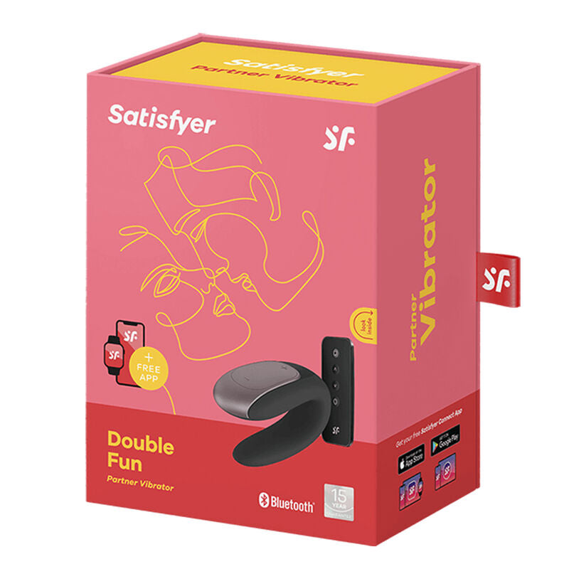 SATISFYER - VIBRATORE DOPPIO DIVERTENTE PER PARTNER NERO