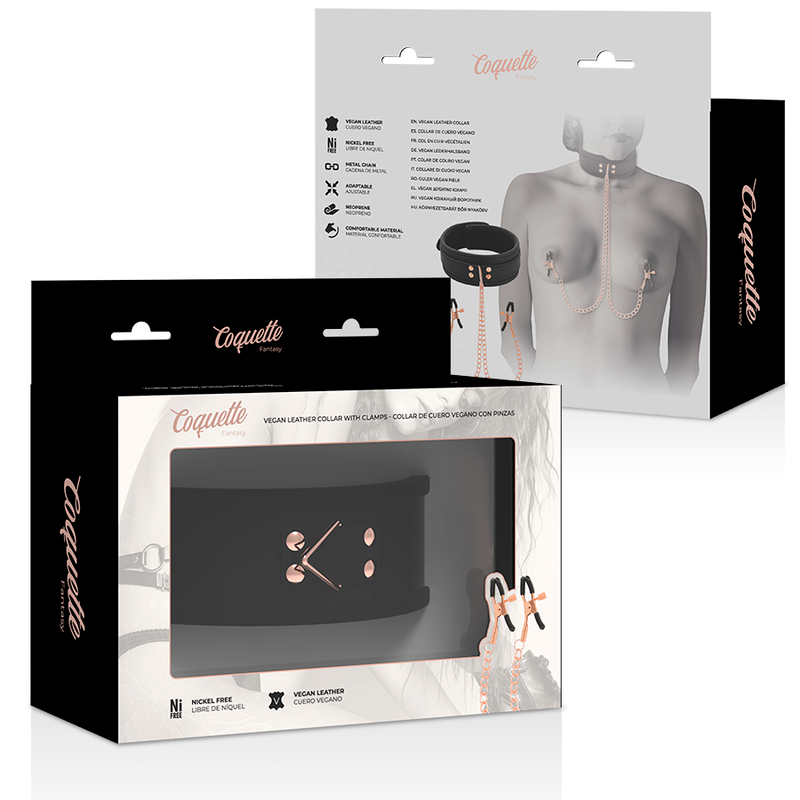 COQUETTE CHIC DESIRE - COLLAR DE PINZA PARA PEZONES DE FANTASÍA CON FORRO DE NEOPRENO