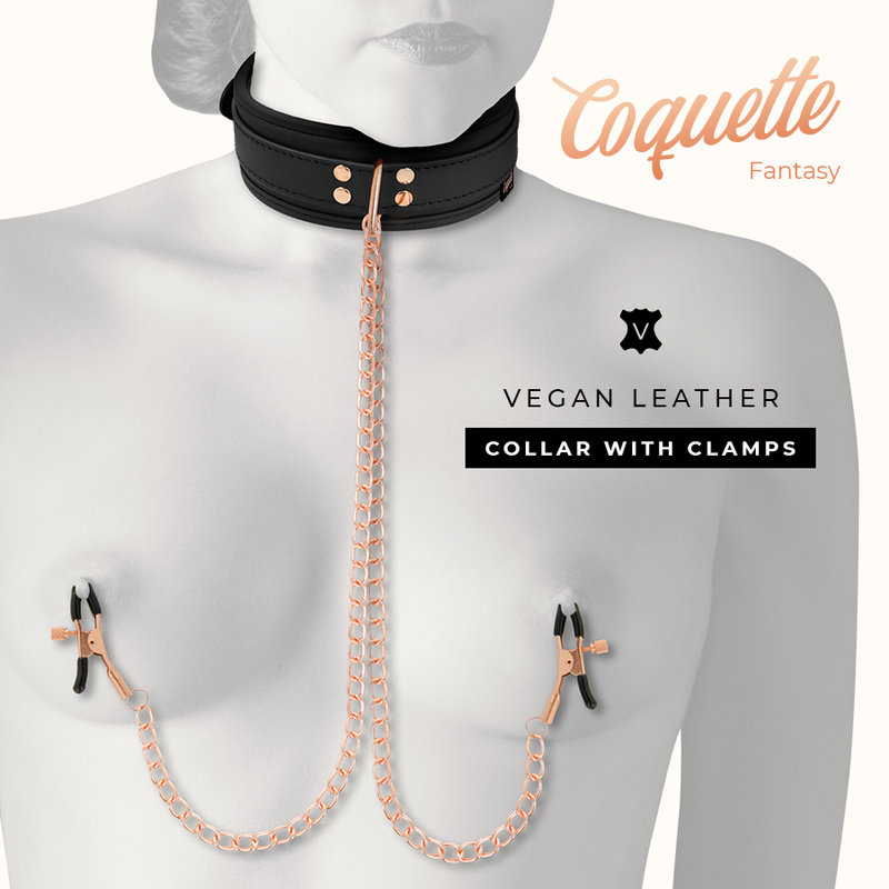 COQUETTE CHIC DESIRE - COLLAR DE PINZA PARA PEZONES DE FANTASÍA CON FORRO DE NEOPRENO
