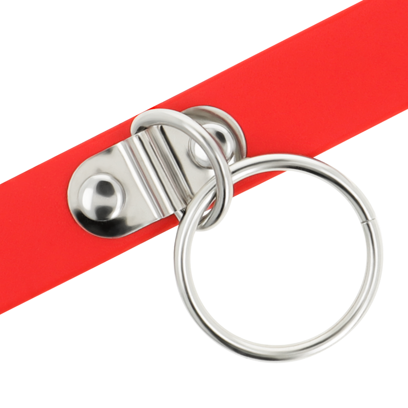 COQUETTE CHIC DESIRE - COLLAR DE CUERO VEGANO ROJO ACCESORIO FETICHE MUJER