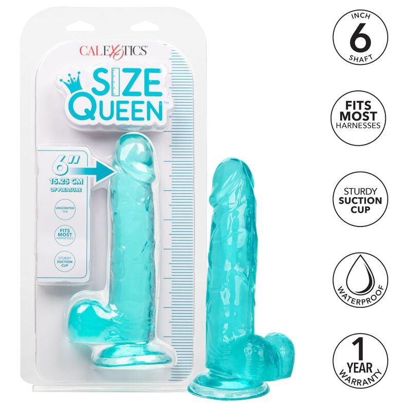 CALEXOTICS - DILDO TAGLIA QUEEN BLU 15,3 CM