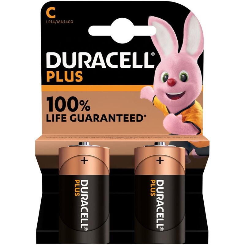 DURACELL - PLUS POWER BATTERIA ALCALINA C LR14 2 UNITÀ