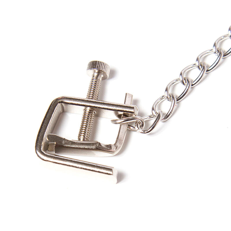 OHMAMA FETISH - ABRAZADERAS DE TORNILLO METÁLICAS CON CADENA