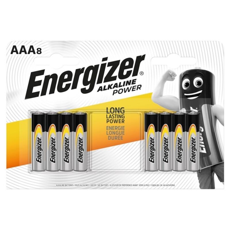 ENERGIZER - BATTERIA ALCALINE POWER AAA LR03 8 UNITÀ