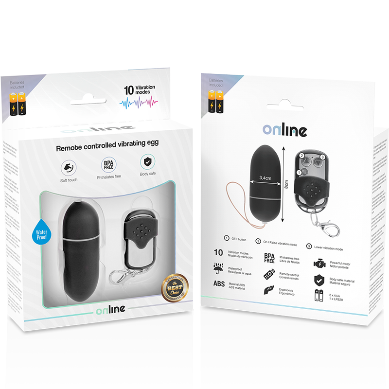 ONLINE - UOVO VIBRANTE TELECOMANDATO L NERO