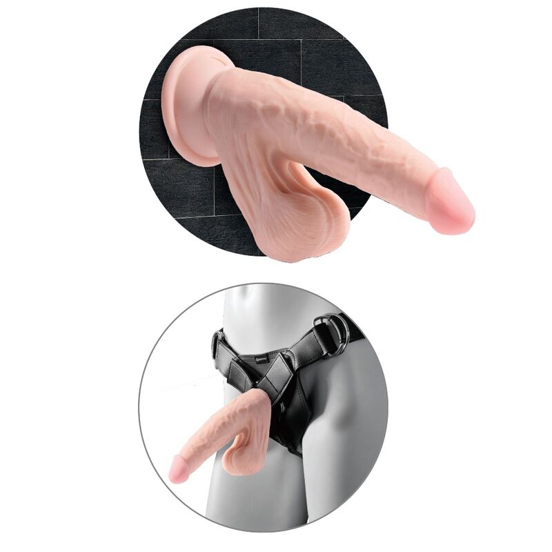 KING COCK - PIÙ DILDO 3D CON PALLE OSCILLANTI 20,3 CM