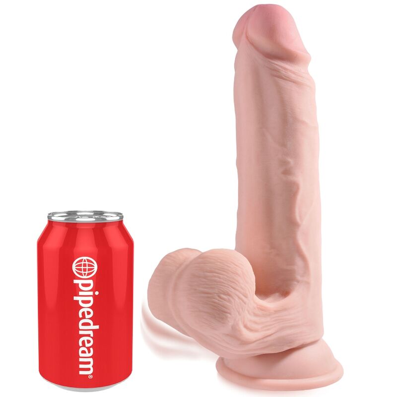 KING COCK - PIÙ DILDO 3D CON PALLE OSCILLANTI 20,3 CM