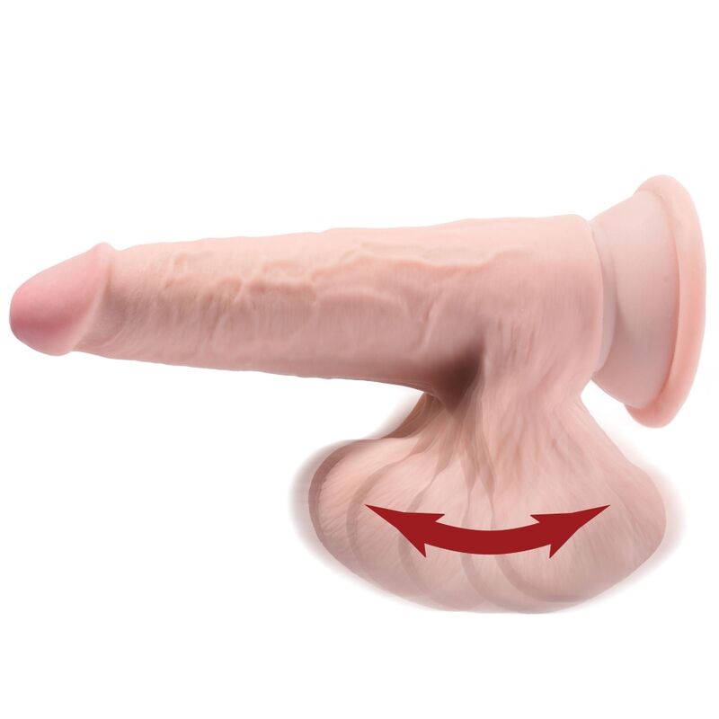 KING COCK - PLUS DILDO 3D CON BOLAS OSCILANTES DE 12,7 CM