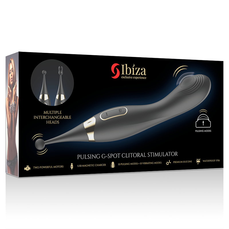 IBIZA - ESTIMULADOR DE CLÍTORIS INTERCAMBIABLES Y PULSATION VIBRADOR PUNTO G