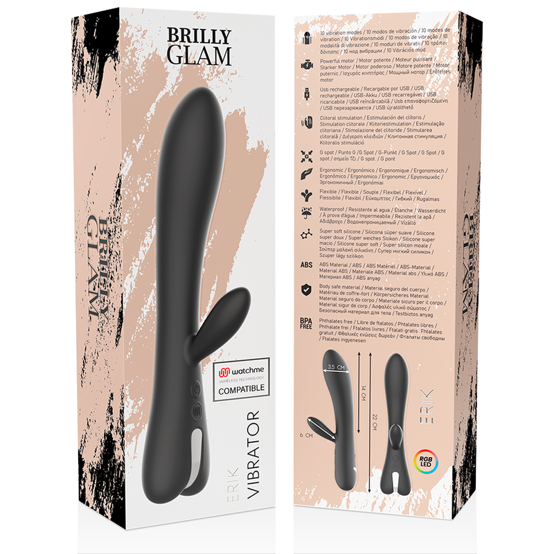 BRILLY GLAM - VIBRATORE ERIK COMPATIBILE CON LA TECNOLOGIA WIRELESS WATCHME