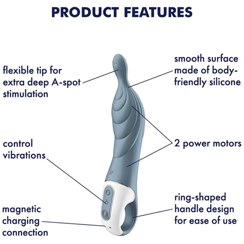 SATISFYER - AMAZING 2 ASPOT VIBRADOR GRIS