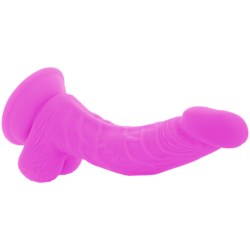 DIVERSIA - DILDO VIBRADOR FLEXIBLE MORADO 21.5 CM -O- 4.5 CM