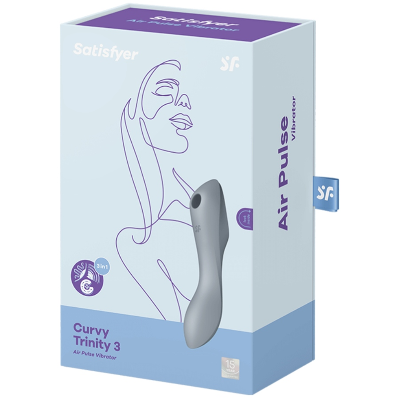 SATISFYER - CURVY TRINITY 3 AIR PULSE VIBRATORE GRIGIO