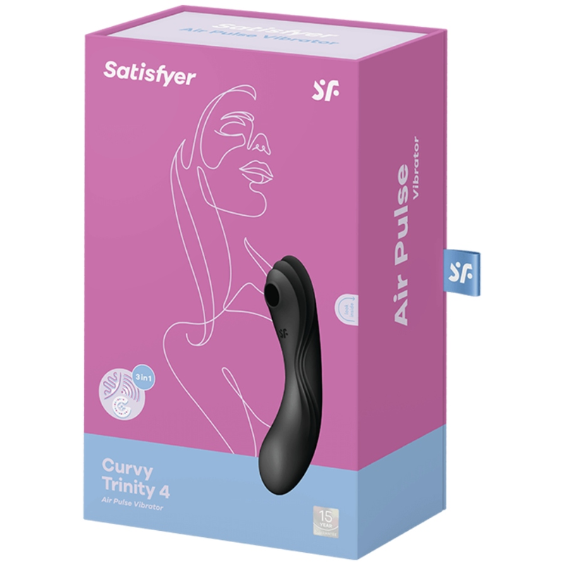 SATISFYER - VIBRADOR CURVY TRINITY 4 AIR PULSE NEGRO