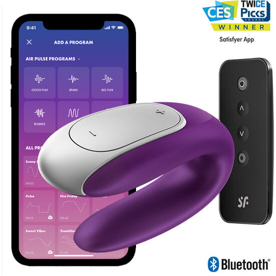 SATISFYER - VIBRATORE DOPPIO DIVERTIMENTO PER IL PARTNER VIOLA