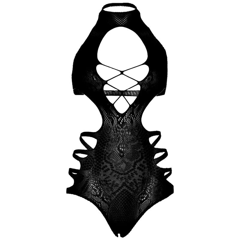 LEG AVENUE - BODY CON SPALLINE E TAGLIO TAGLIA UNICA - NERO