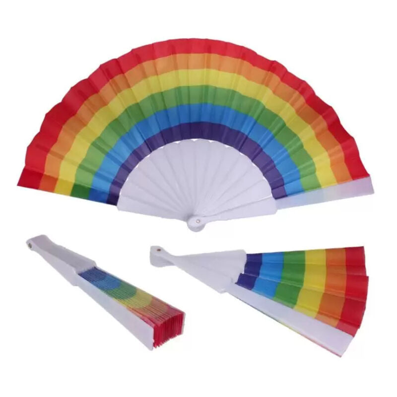 ORGULLO - ABANICO DE TELA CON BANDERA LGBT
