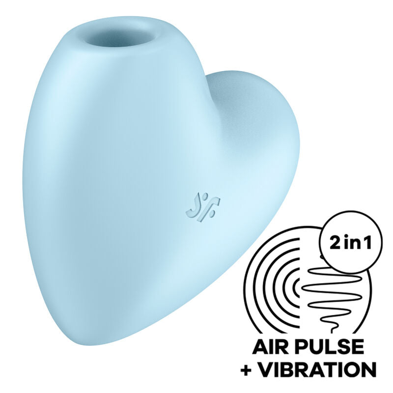 SATISFYER - CUTIE HEART AIR PULSE STIMOLATORE E VIBRATORE BLU