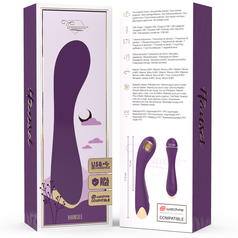 TESORO - VIBRADOR DE PUNTO G HANSEL WATCHME COMPATIBLE CON TECNOLOGÍA INALÁMBRICA