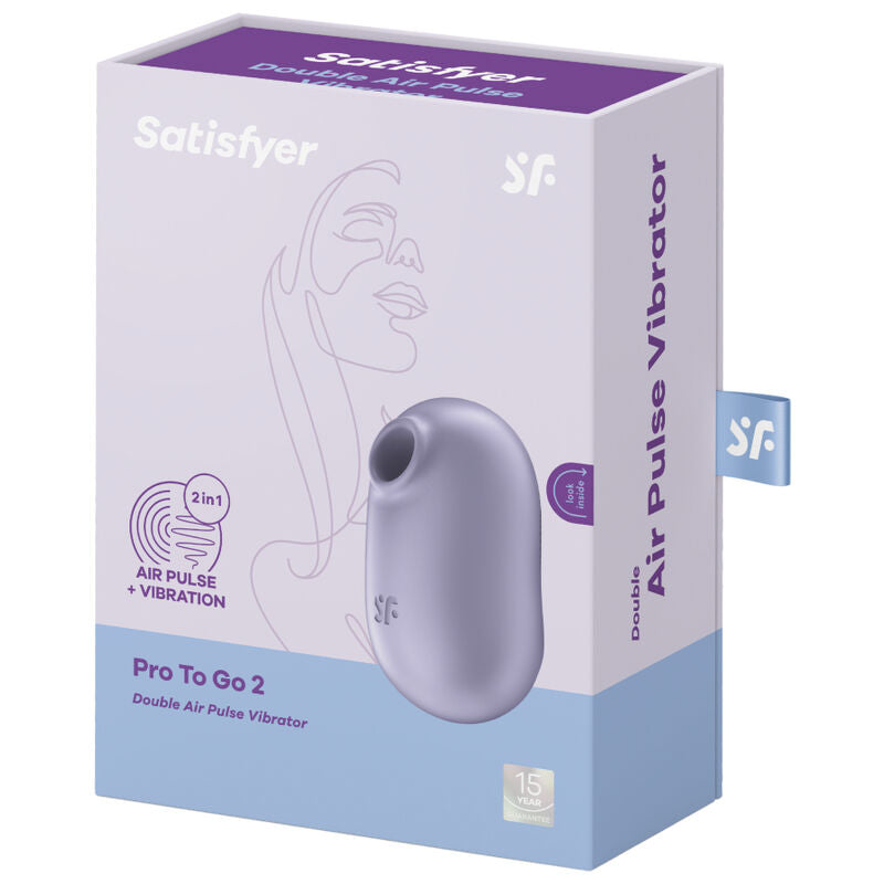 SATISFYER - PRO TO GO 2 DOPPIO STIMOLATORE E VIBRATORE A IMPULSI D'ARIA VIOLA