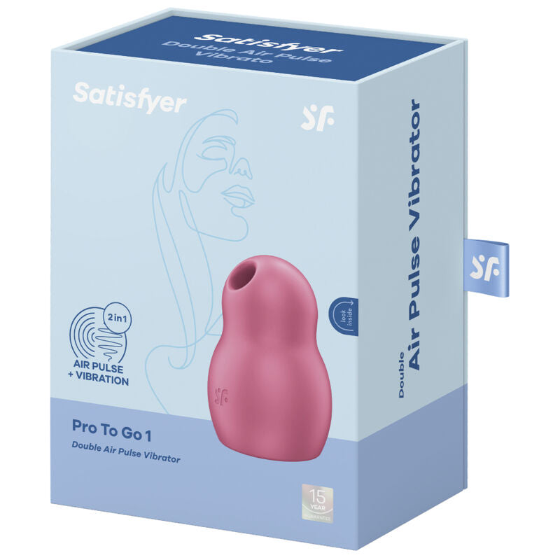 SATISFYER - PRO TO GO 1 DOPPIO STIMOLATORE E VIBRATORE A IMPULSI D'ARIA ROSSO