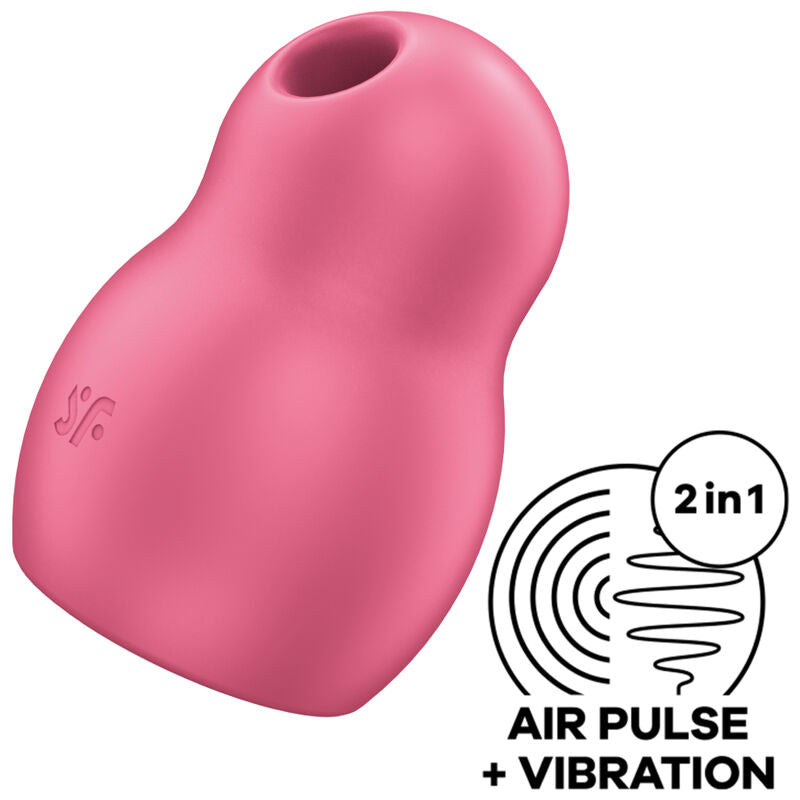 SATISFYER - PRO TO GO 1 DOPPIO STIMOLATORE E VIBRATORE A IMPULSI D'ARIA ROSSO