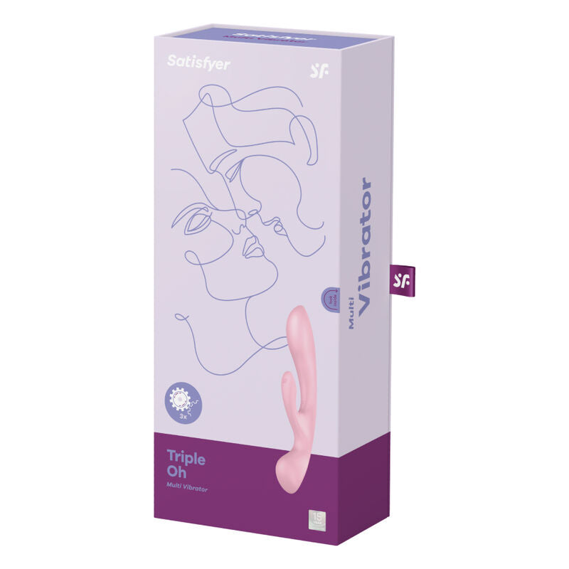 SATISFYER - TRIPLE OH HÍBRIDO VIBRACIÓN ROSA