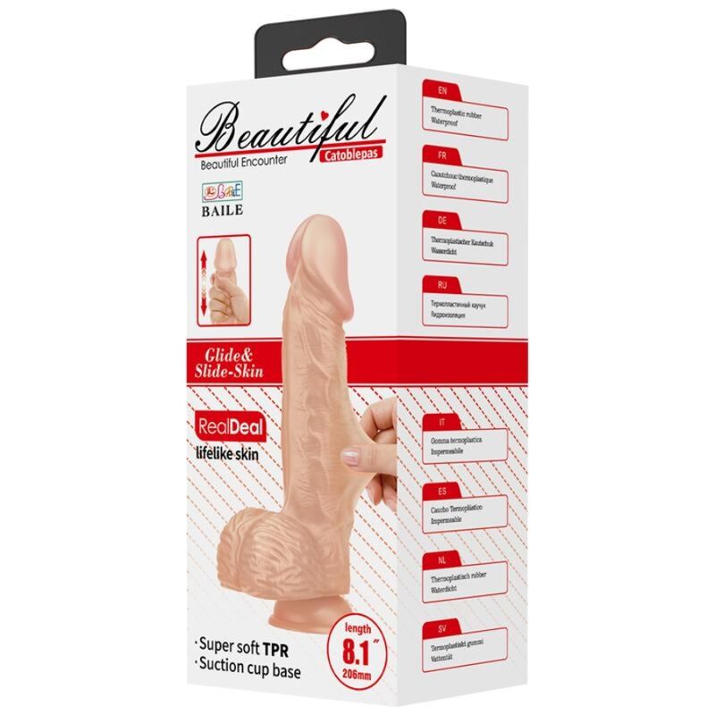 BAILE - HERMOSO ENCUENTRO CATOBLEPAS DILDO REALISTA FLEXIBLE 20.6 CM NATURAL