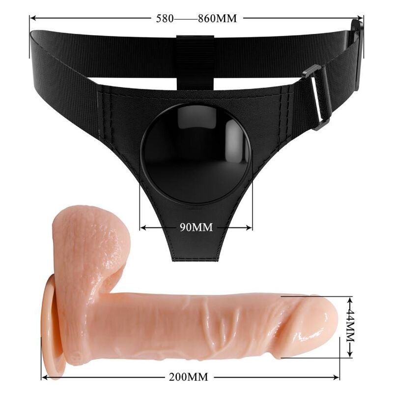 PRETTY LOVE - IMBRACATURA SLIP IMBRACATURA UNIVERSALE CON DILDO TOM 20 CM NATURALE