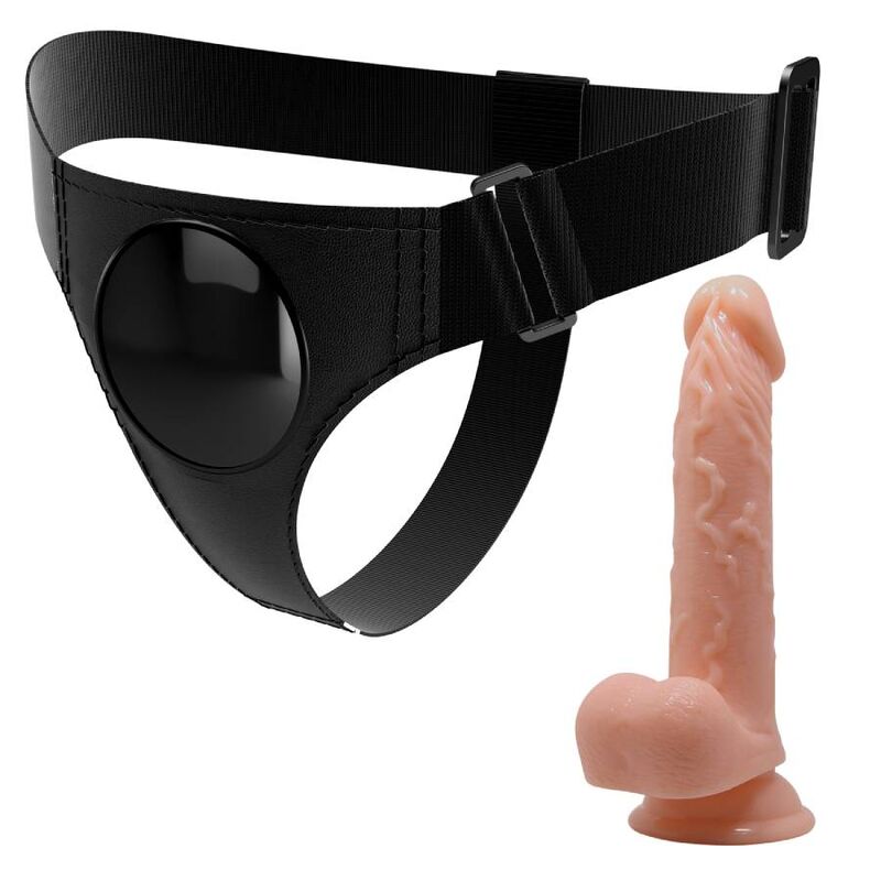 PRETTY LOVE - SLIP CON IMBRACATURA UNIVERSALE CON DILDO KEVIN 19 CM NATURALE